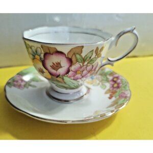 Vintage Royal Albert "Bouquet" Teacup & Saucer Bone China Floral 1940's
